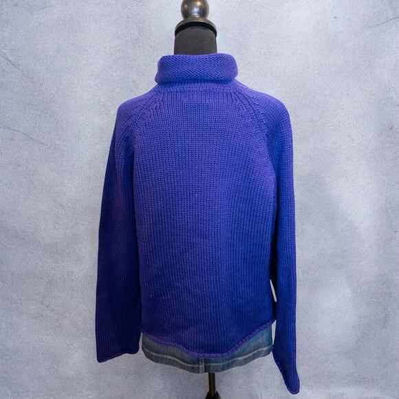 Vintage 90s J.Crew Heritage 100% Wool Oversized Chunky Knit Turtleneck XS - Picture 3 of 7